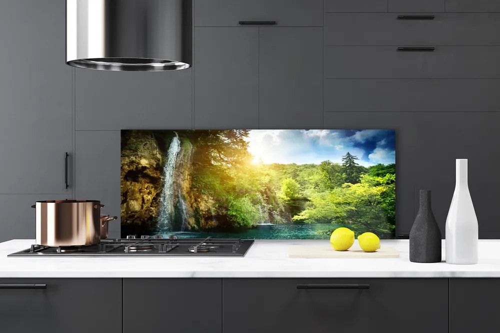 Szkło Dekoracyjne do Kuchni Leśna Kaskada Wodna