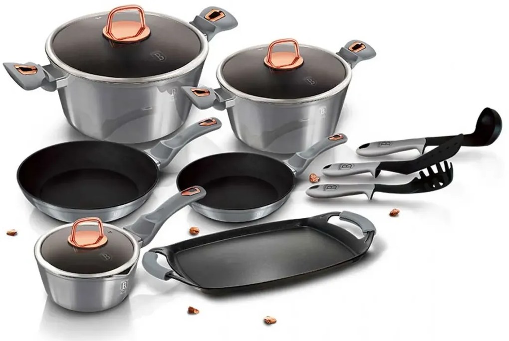 Aluminiowy zestaw garnków z granitową powłoką S1-N84