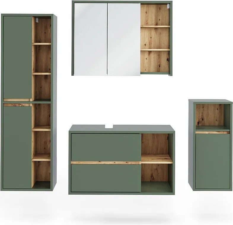 Zestaw mebli łazienkowych zielony/rzemieślniczy 100x45.5x60 viola