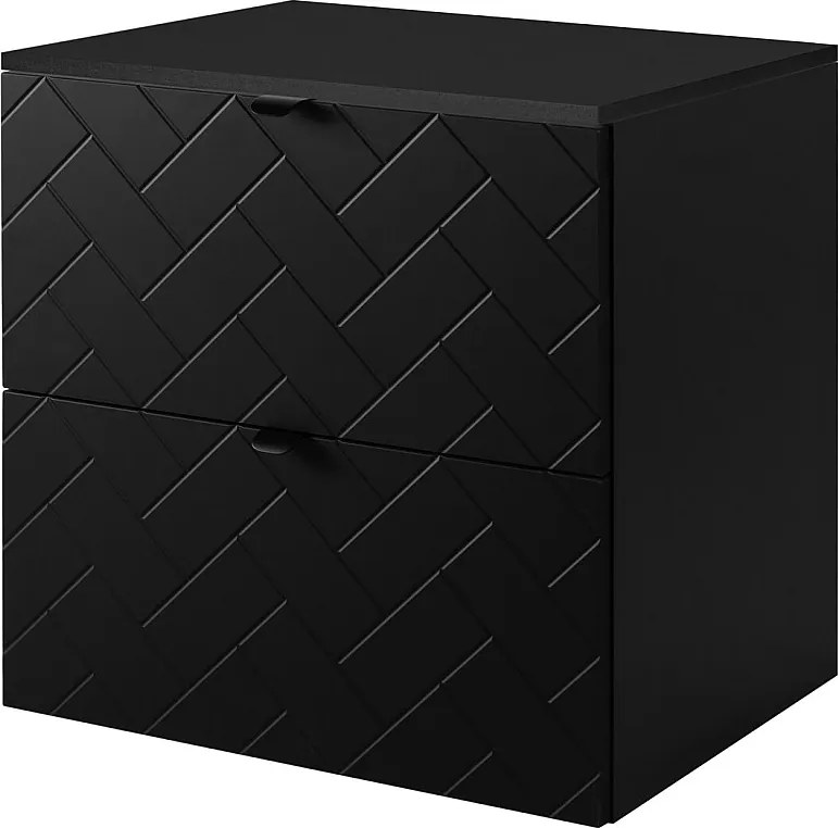 Meble łazienkowe, Czarny Mat, 60 x 57 x 46 cm, uchwyty czarne