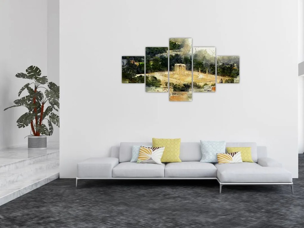 Obraz - Świątynia Zeusa, Ateny, Grecja (125x70 cm)
