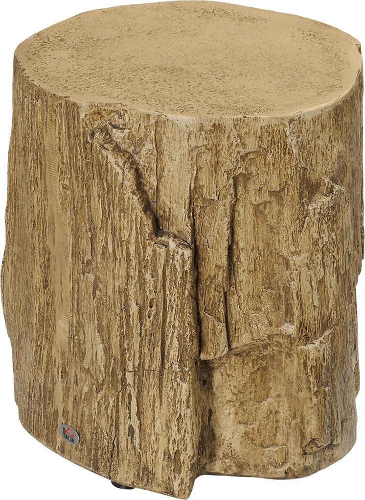 HOMCOM Stolik pomocniczy w kształcie pnia z regulowanymi nóżkami 37 cm x 37 cm x 43 cm Beton Brązowy