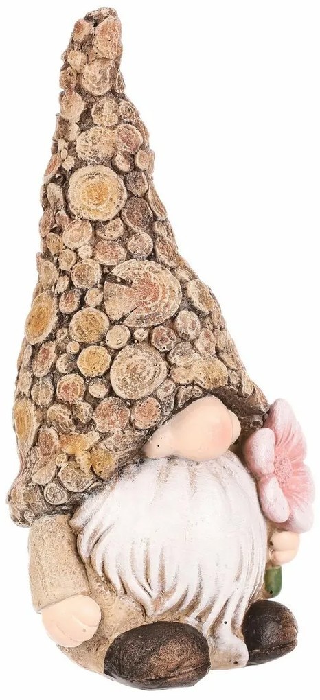Ozdoba ogrodowa Skrzatek kwiat, 11 x 9 x 21 cm,żywica poliestrowa