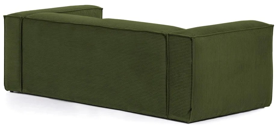 Ciemnozielona sztruksowa sofa Kave Home Blok