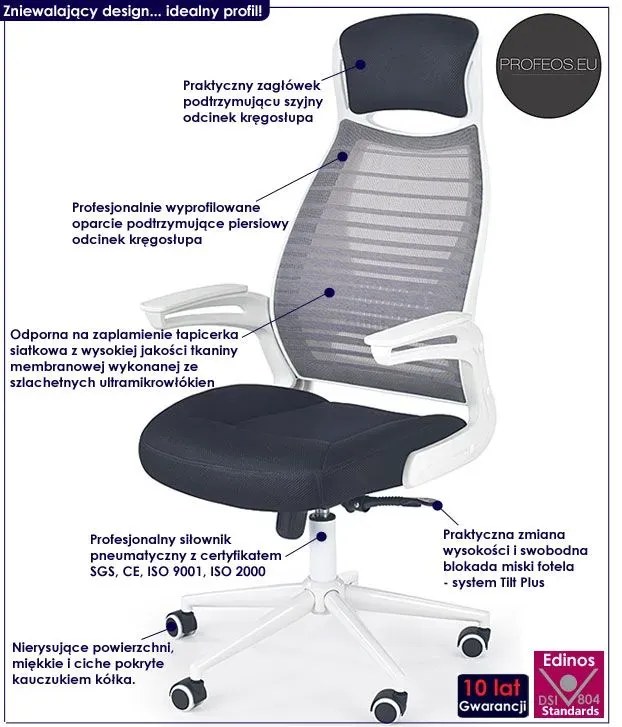 Szary fotel obrotowy biurowy S0-Z40