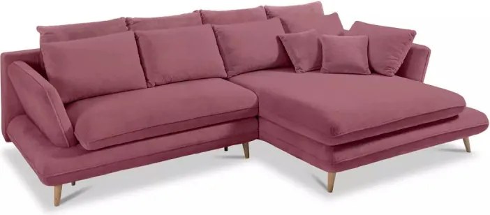Narożnik MONTE Prawostronny z funkcją spania, pojemnikiem i poduszkami, Sorriso 10 Bordowy WERSAL