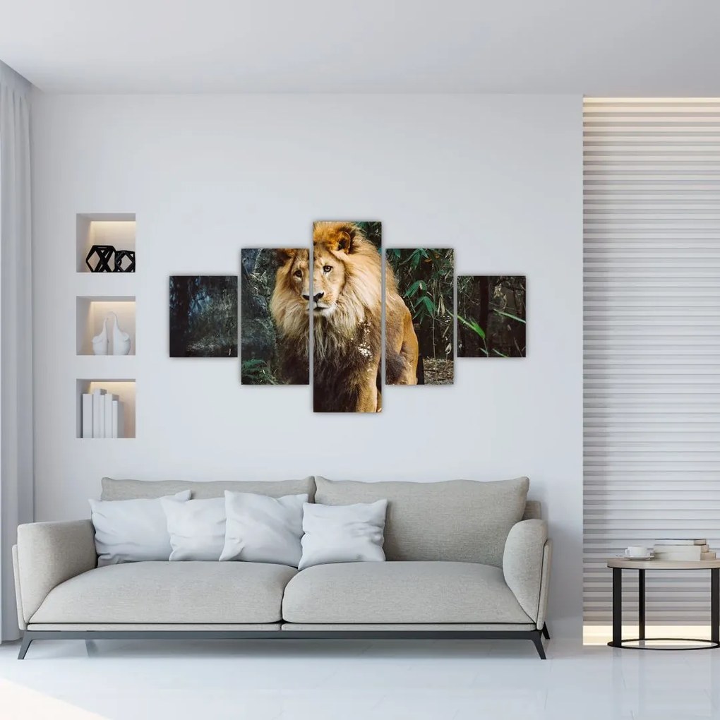 Obraz lwa w naturze (125x70 cm)