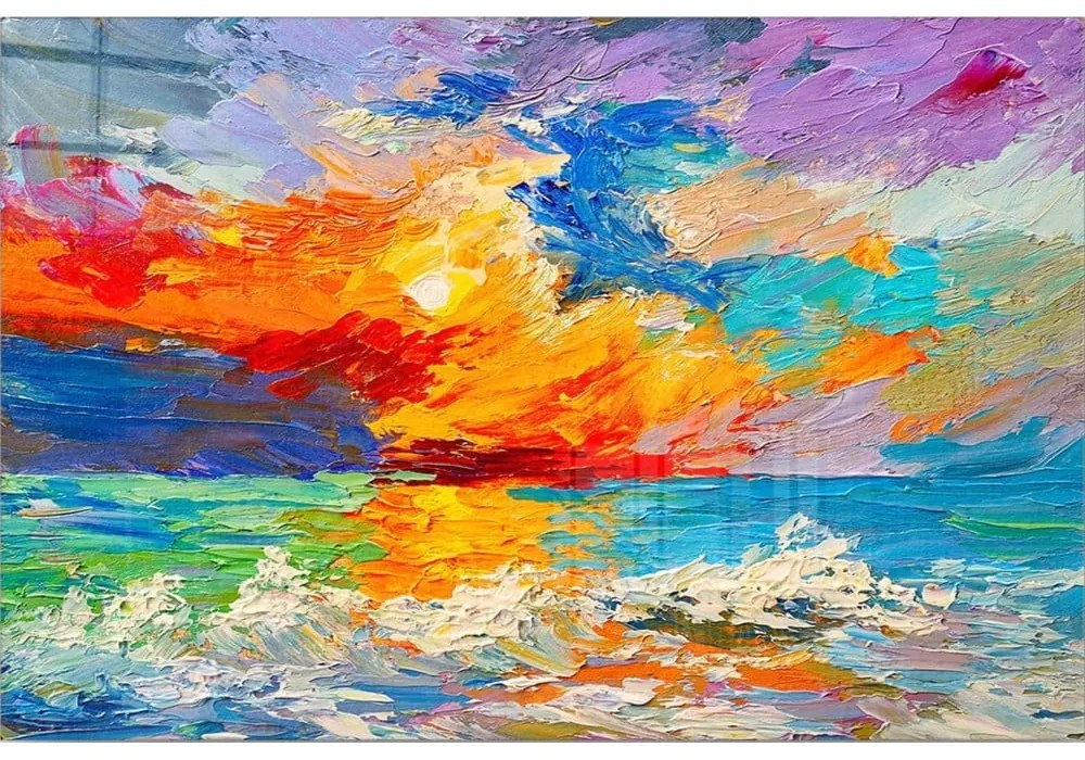 Szklany obraz 70x50 cm Abstract Sunset – Wallity