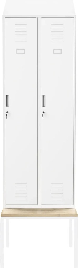 Szatnia z ławeczką i daszkiem Kacper II PRO 60x85x229,5 cm, biały
