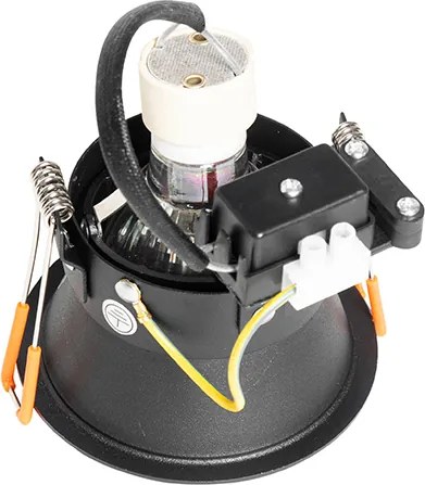 Zestaw 6 nowoczesnych reflektorów wpuszczanych czarnych, obrotowych i uchylnych - Alloy