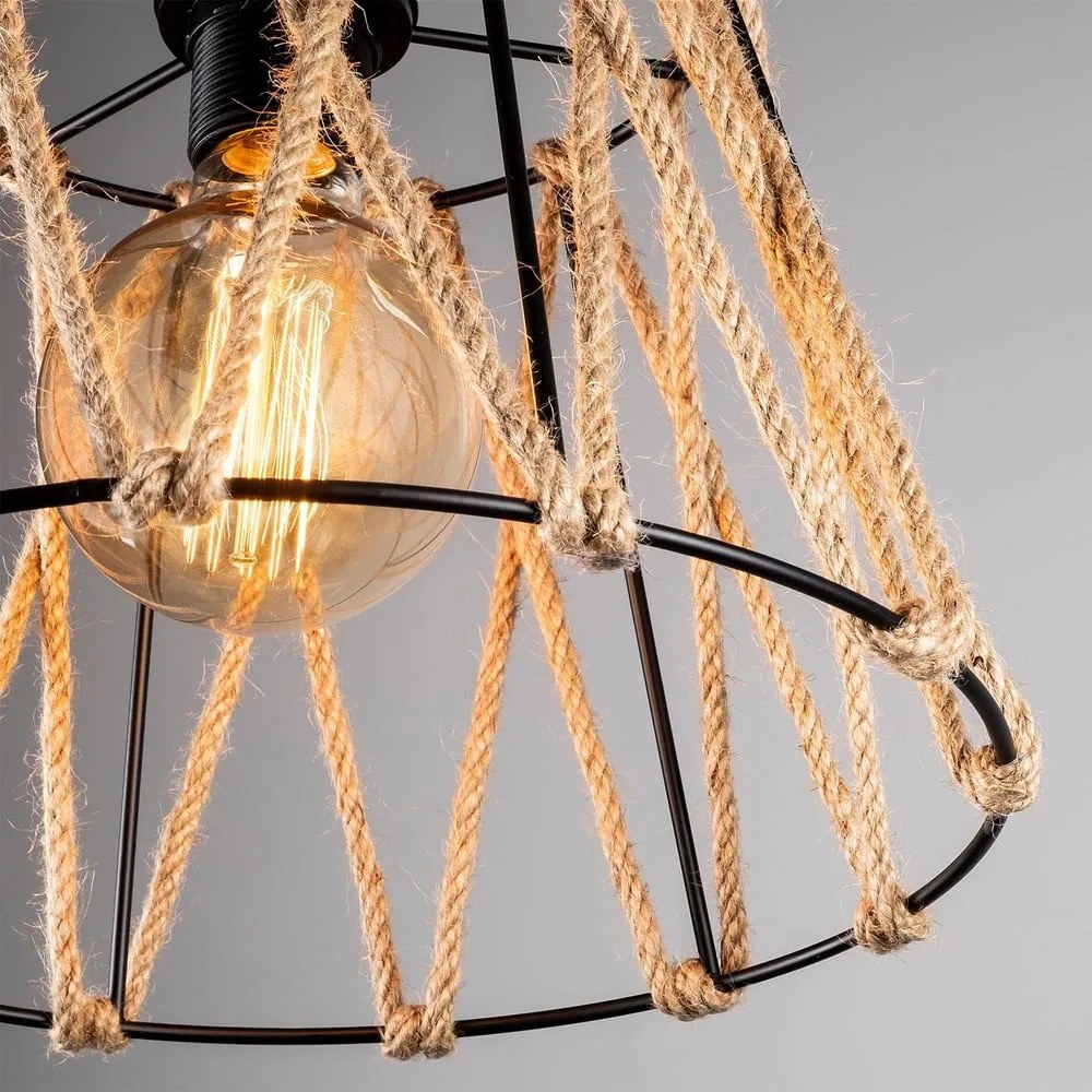 Czarno-beżowa lampa wisząca z metalowym kloszem ø 30 cm Jutini – Opviq lights