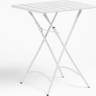 Składany Kwadratowy Stół Ogrodowy 60x60 Cm Ze Stali Janti Biała - Sklum