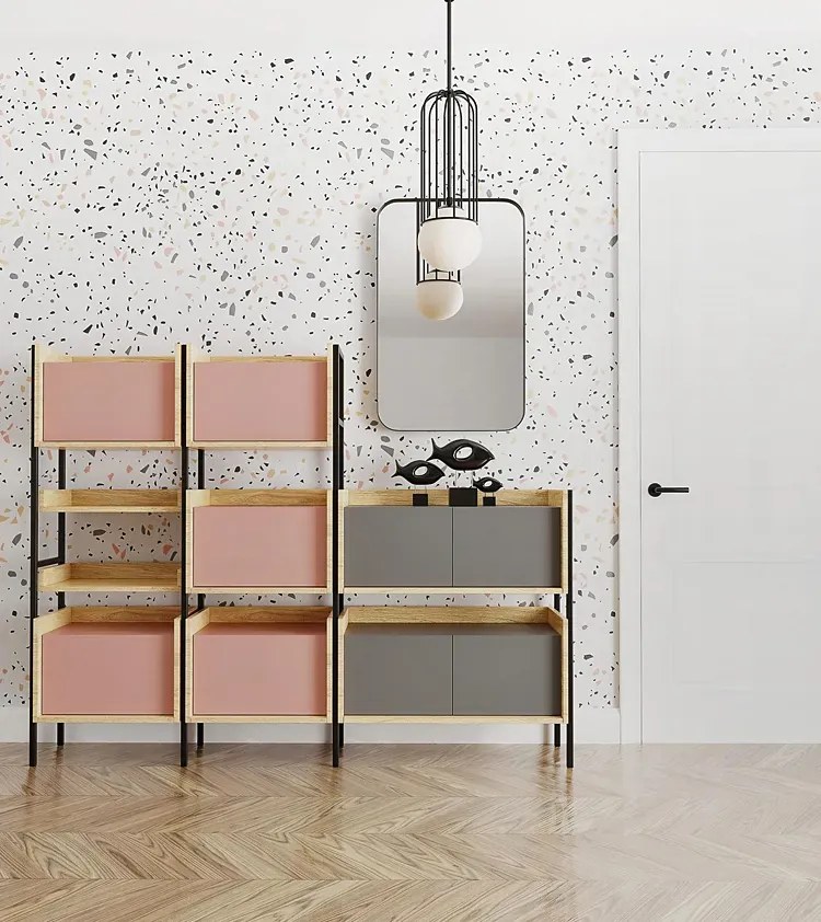 Regał modułowy hikora + szary przykurzony F4-M65