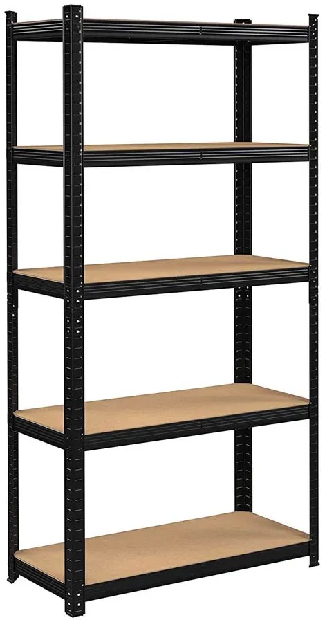 Czarny metalowy regał do piwnicy P4-K30