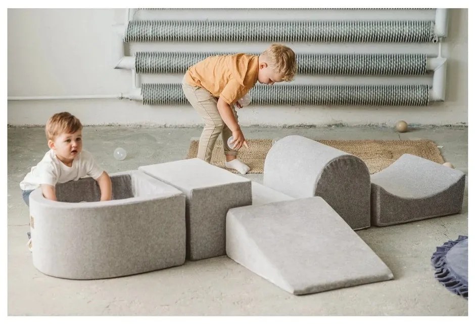 Brązowy sztruksowy piankowy plac zabaw 5 szt. wysokość 30 cm 250x45 cm Montessori – Meowbaby