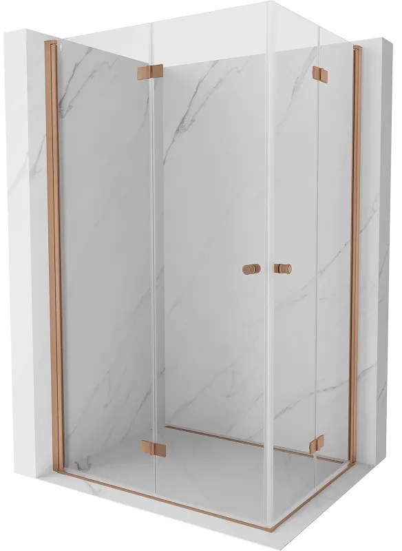 Mexen Mist-F Duo kabina prysznicowa składana lewa 110 x 95 cm, transparent, miedź szczotkowana - 8A6-110L-095P-65-00