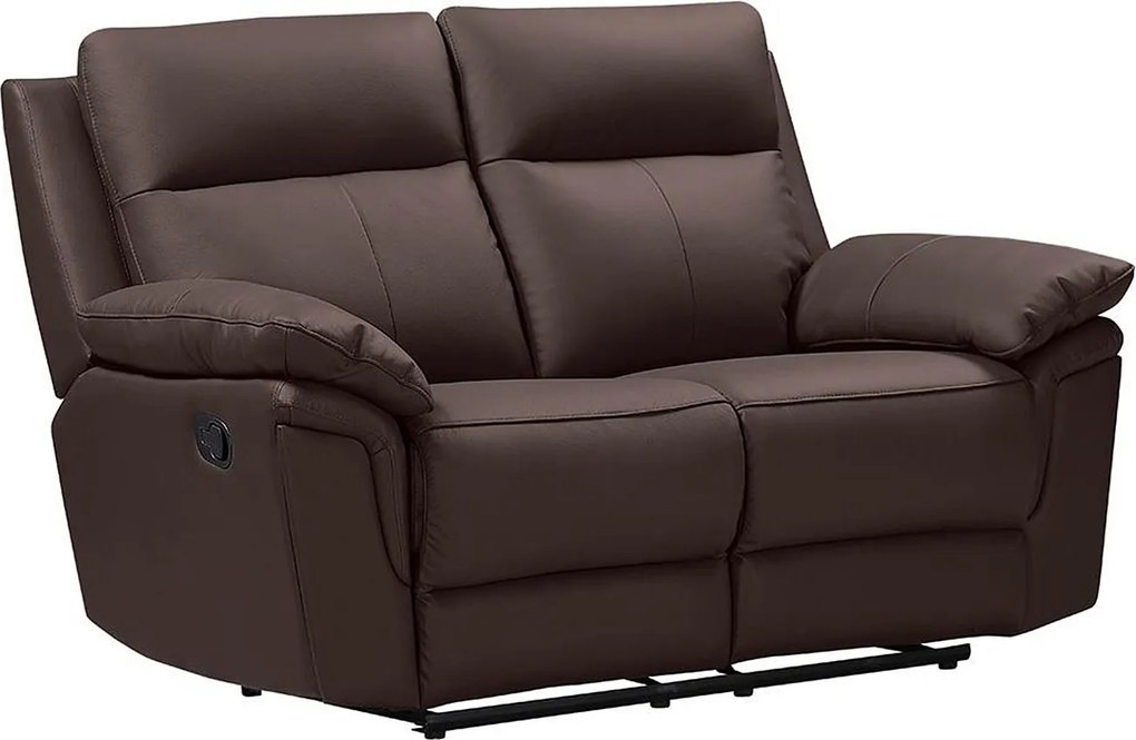 Kanapa 2-osobowa z funkcją relax ze skóry bawolej PAKITA -brązowa