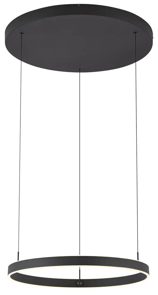 Designerska lampa wisząca czarna z 3-stopniową regulacją ściemniania - Titmus Nowoczesny Oswietlenie wewnetrzne