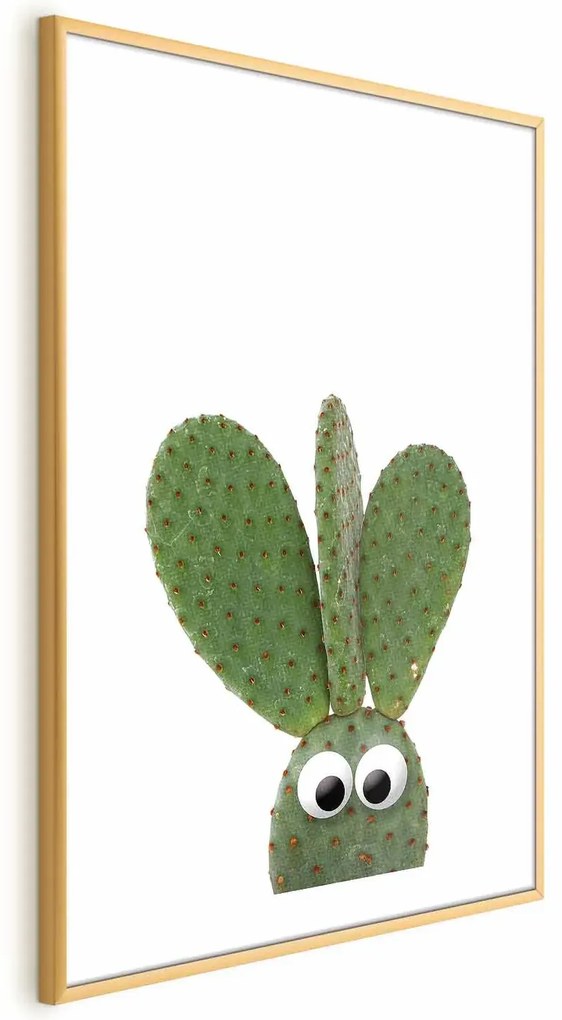 Plakat Uszaty kaktus 21x30 cm z ramą złotą z marginesem ARTGEIST B