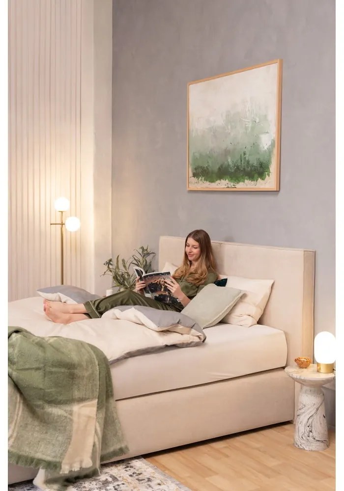 Beżowe łóżko kontynentalne 180x200 cm Olia Bold – Bonami Selection
