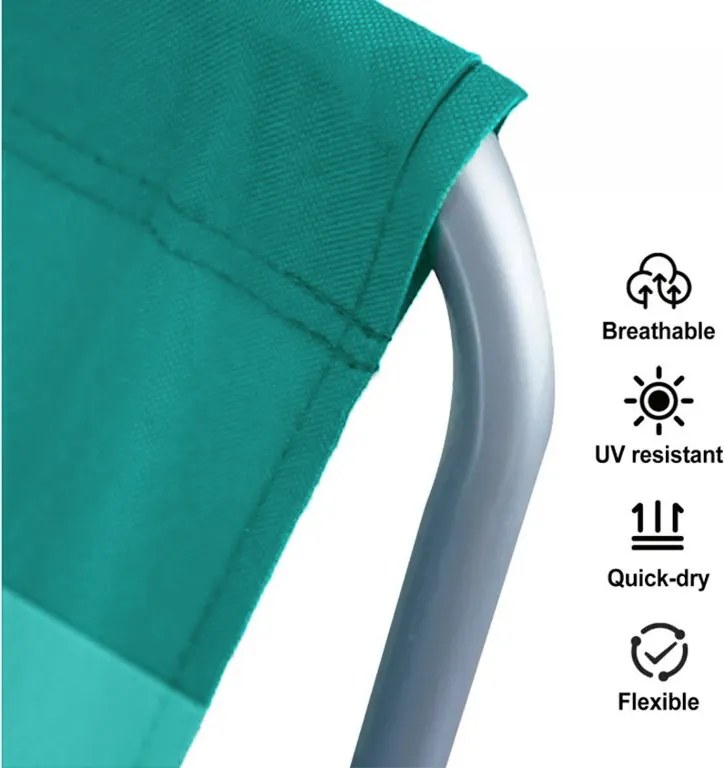 Składany leżak plażowy SAND, zielone paski