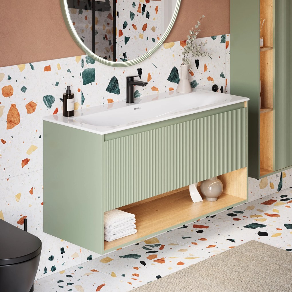 Szafka podumywalkowa BELDIVO 120 cm z umywalką ceramiczną