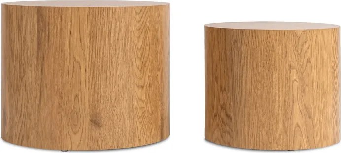 Zestaw Stolików Kawowych LEILA 38 cm/48 cm Dąb Naturalny Skandynawski Loft
