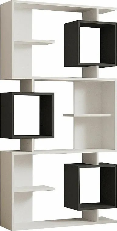 Półka – 90 x 171,9 x 24,6 cm – Kolor biały i antracytowy – Płyta wiórowa pokryta melaminą