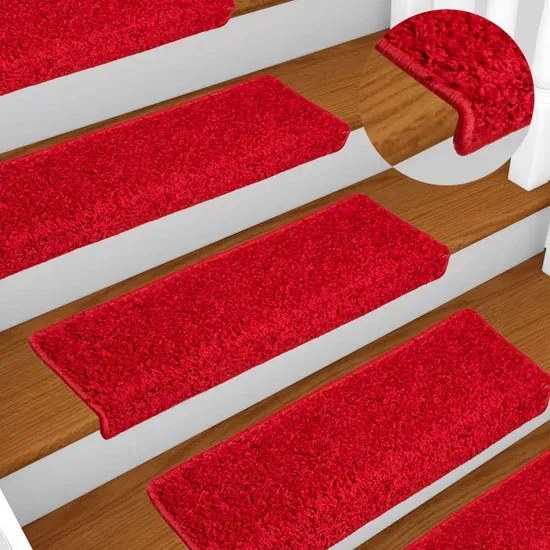 Eleganckie czerwone nakładki na schody 15 sztuk Z6-P22