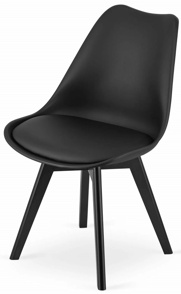 Zestaw stół prostokątny 120x80 craft, czarne nogi + 4 krzesła MARK czarne, czarne nogi