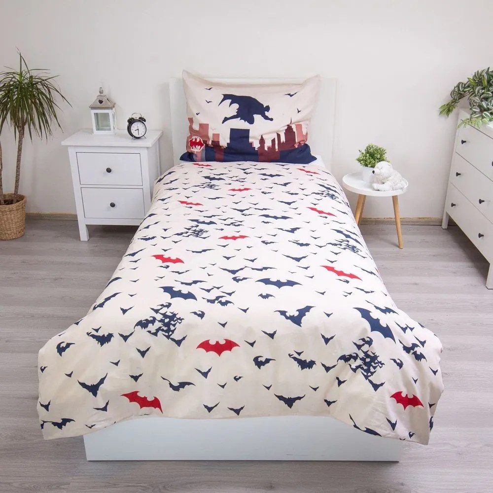 Bawełniana pościel dziecięca jednoosobowa 140x200 cm Batman "Gotham's Knight" – Jerry Fabrics