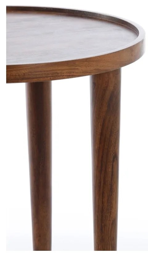 Okrągły stolik z litego drewna akacjowego ø 45 cm Qiano – Light &amp; Living