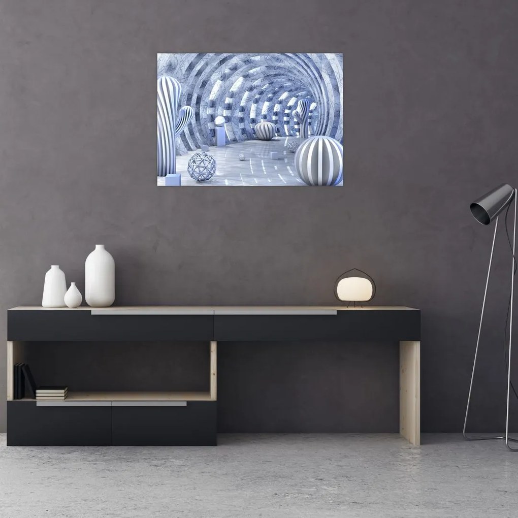 Obraz na szkle - abstrakcja 3D (70x50 cm)