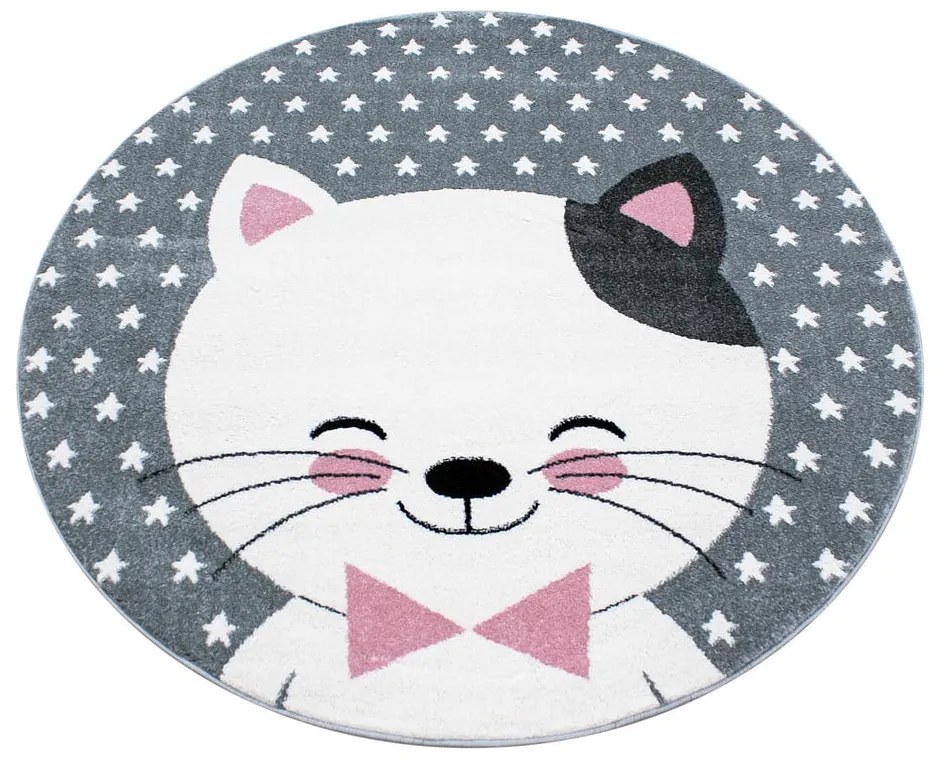 Różowo-szary dywan dziecięcy ø 120 cm Kids – Ayyildiz Carpets