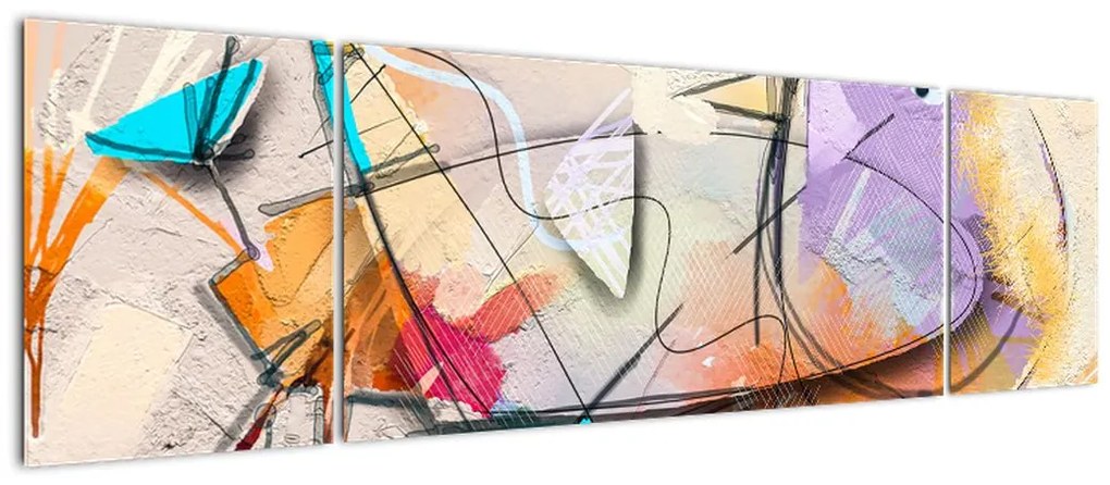 Obraz - Abstrakcja, ptaszek (170x50 cm)