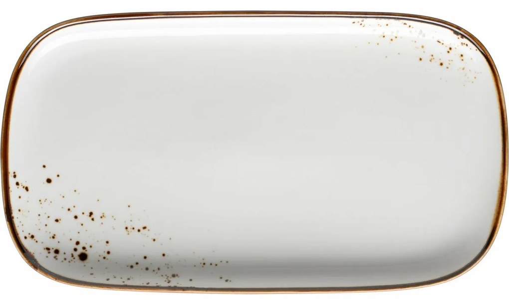 Mäser Prostokątna taca Pintar White brązowe kropki25 x 14 x 2 cm, S