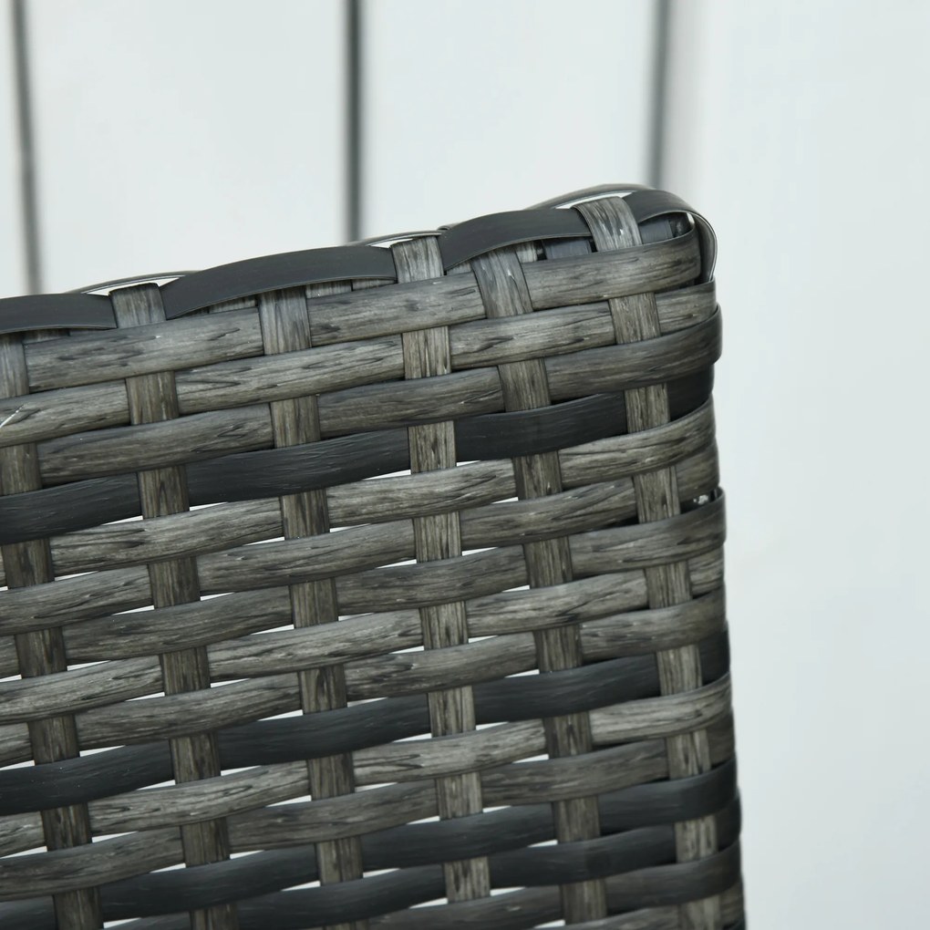 Outsunny Komplet stolik z krzesłami z technorattanu, 3-częściowy Komplet wypoczynkowy 63 cm x 57 cm x 76 cm