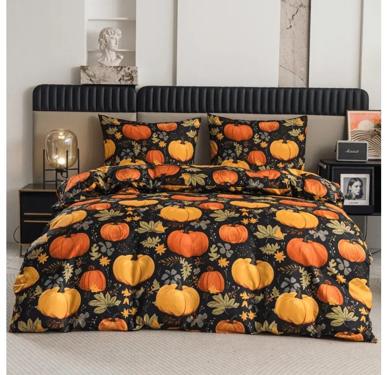 PrzytulneMieszkanie.pl PrzytulneMieszkanie.pl Pościel z mikrofibry ORANGE PUMPKINS kolorowy Rozmiar pościeli: 70 x 90 cm | 140 x 200 cm