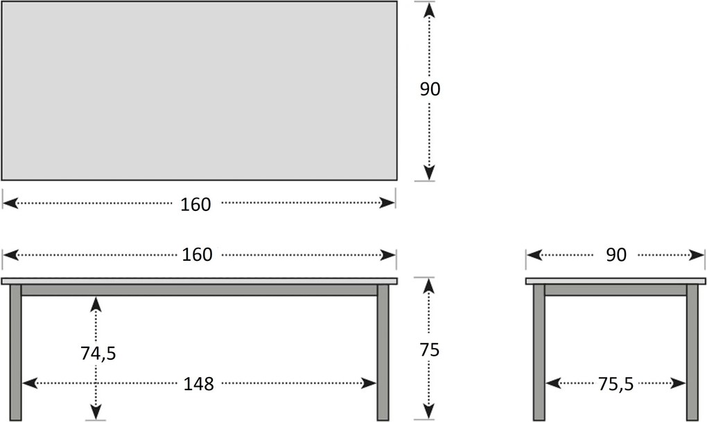 Doppler TEE - aluminiowy stół ogrodowy 160 cm - (N376) OSTATNIA SZTUKA