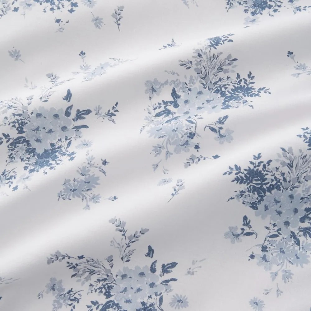 Biało-niebieska pościel jednoosobowa 135x200 cm Lucie Floral Frill – Catherine Lansfield