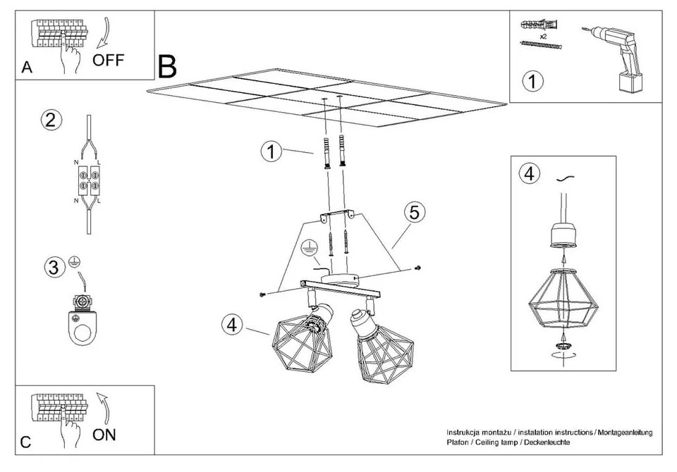 Biała lampa sufitowa ø 10 cm Varpu – Nice Lamps