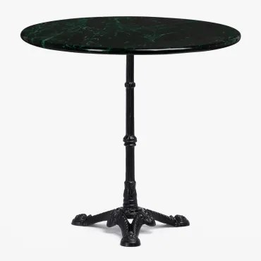 Stolik Barowy Z Marmuru Roma Zielony Marmur & Redondo & Czarny - Sklum