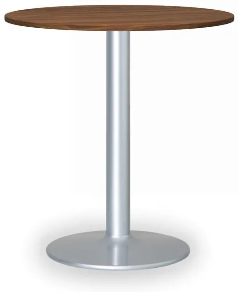 Stolik konferencyjny FILIP II, średnica 80 cm, szara podstawa, orzech