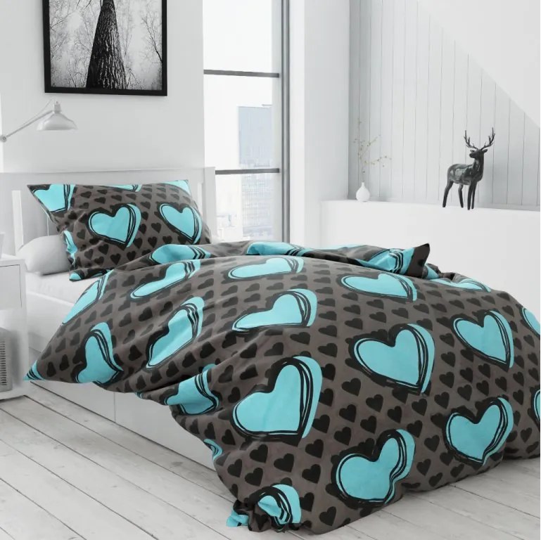 PrzytulneMieszkanie.pl PrzytulneMieszkanie.pl Pościel z mikrofibry KASUGA turkusowa Rozmiar pościeli: 70 x 90 cm | 140 x 200 cm