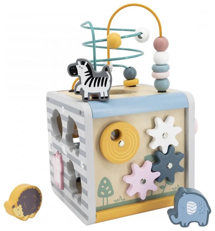 Viga polarb activity box drewniane edukacyjne centrum gier 5w1 kostka