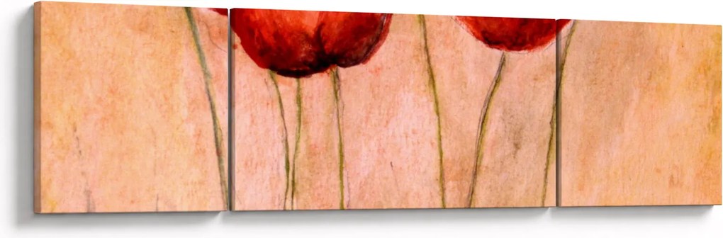 Obraz - Czerwone tulipany (170x50 cm)