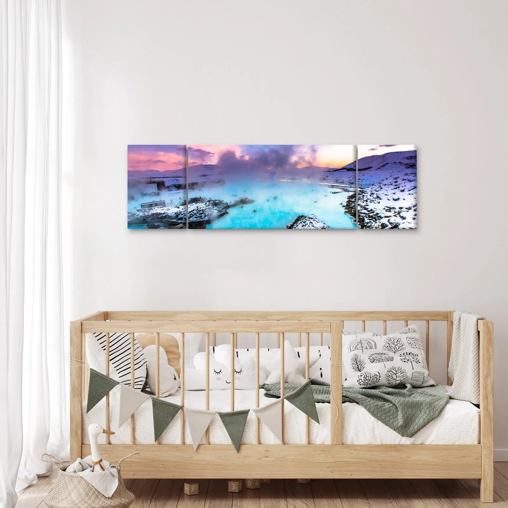 Obraz - Błękitna laguna na Islandii (170x50 cm)