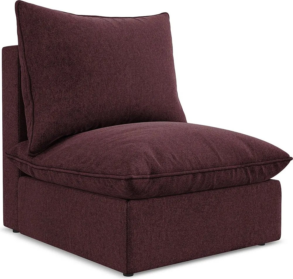 Moduł - z tkaniny welwetowej - burgundowy - MANAO