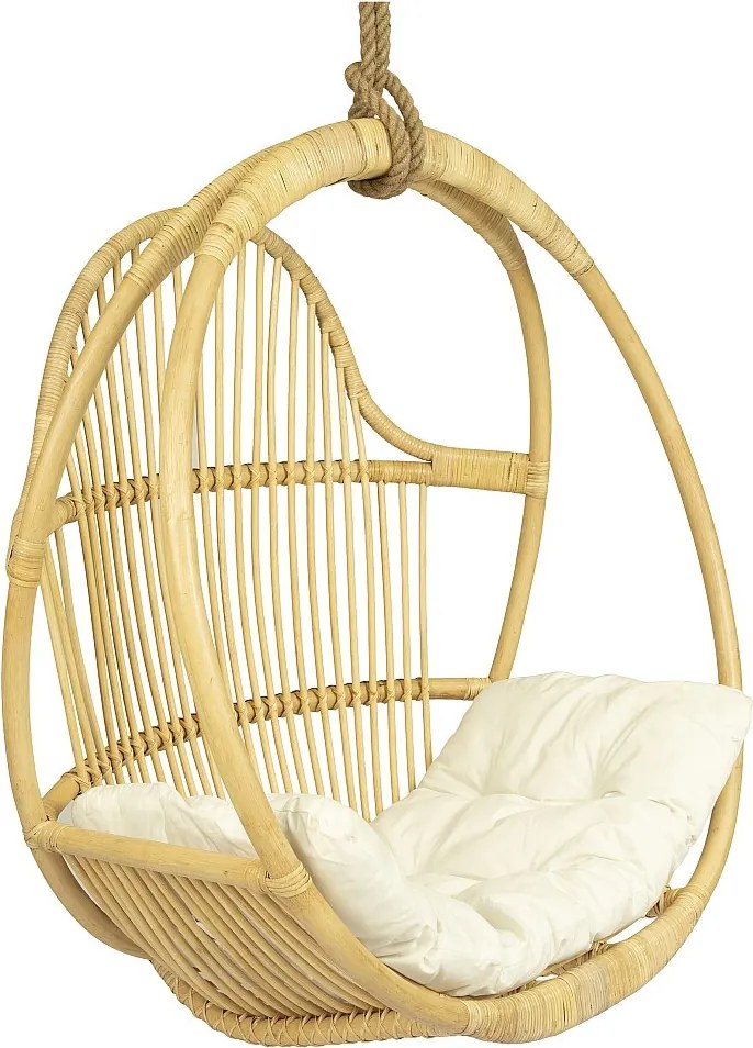 Fotel wiszący z naturalnego rattanu – BRIANNA