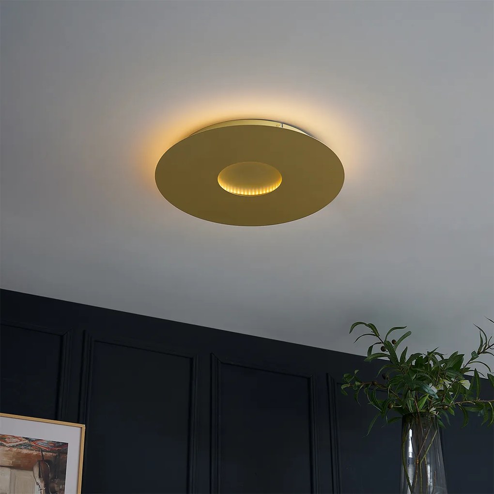 Nowoczesna lampa sufitowa złota 40 cm z LED z 3-stopniową regulacją ściemniania - Morning Nowoczesny Oswietlenie wewnetrzne